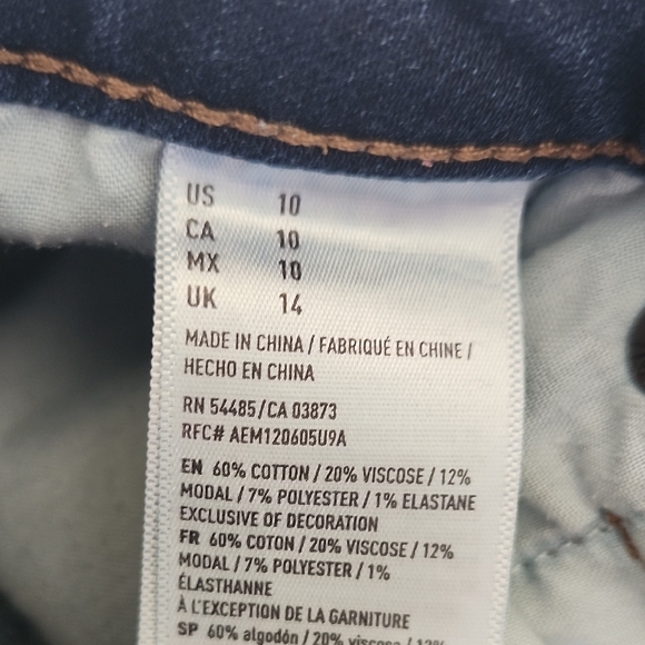 American Eagle Outfitters Women's Blue Denim Shorts Super High Rise Shortie 10 - Picture 4 of 5